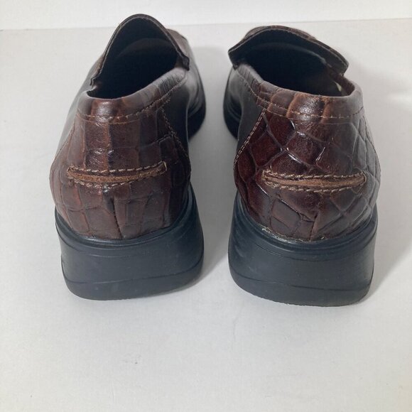 Womens Kenneth Cole New York Brown Leather Crocodile Loafer 7 - Picture 4 of 8